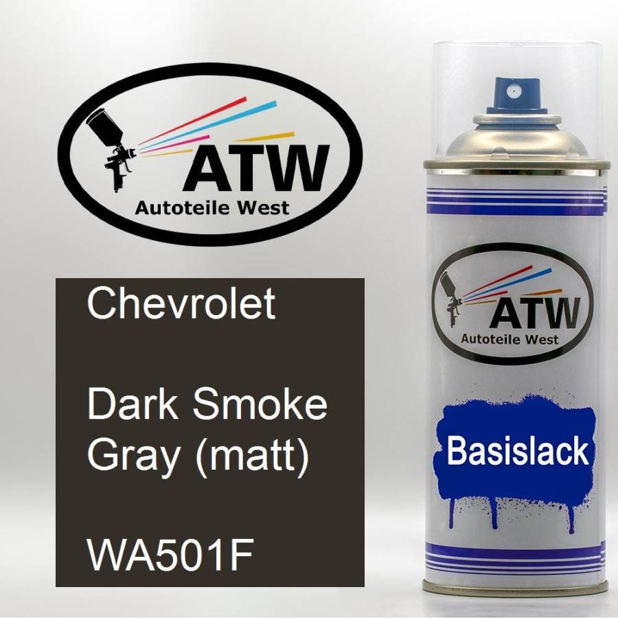 Chevrolet, Dark Smoke Gray (matt), WA501F: 400ml Sprühdose, von ATW Autoteile West.